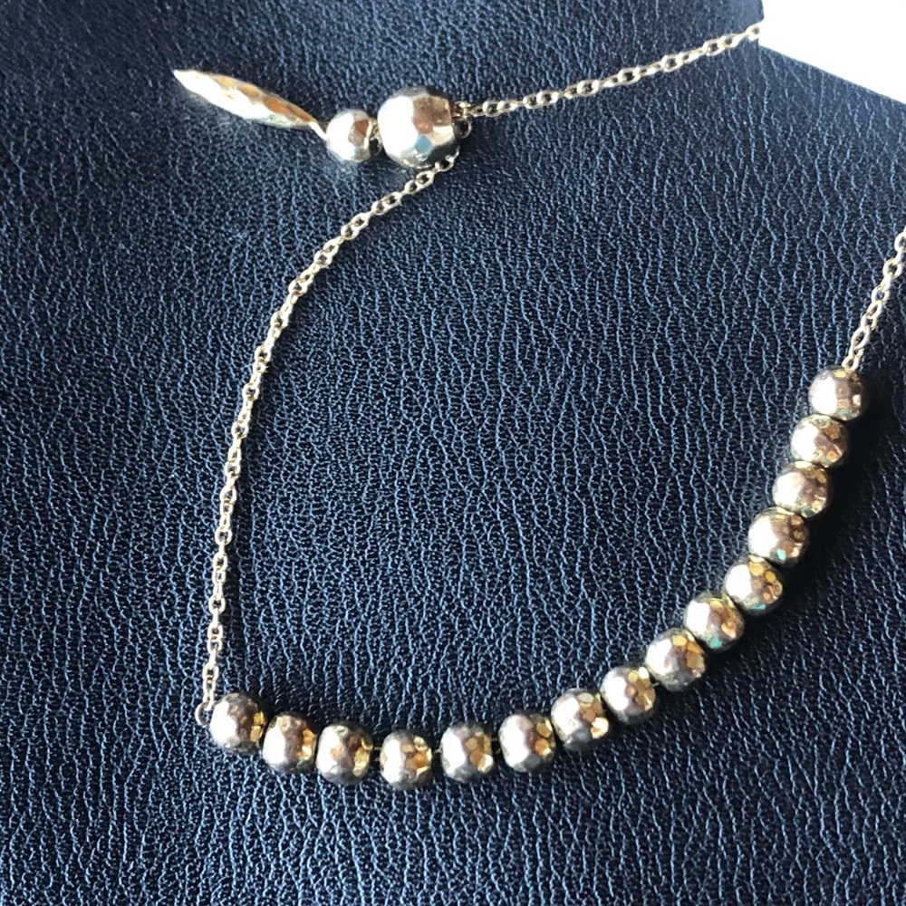 Hammered Ball Gold Tone Adjustable Bracelet